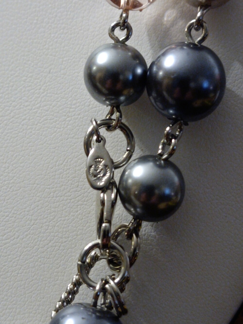 Premiere Designs Multi-Bead Necklace in Pink and Gray/Silver - Picture 3 of 4